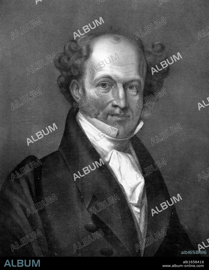 Martin Van Buren (1782-1862) Eighth President of the United States of America (1837-1841), the first President to be born an American citizen.   Engraving.