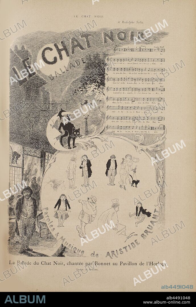 THÉOPHILE-ALEXANDRE STEINLEN. Story of the Famous Cabaret Le Chat Noir, Le Chat Noir magazine.