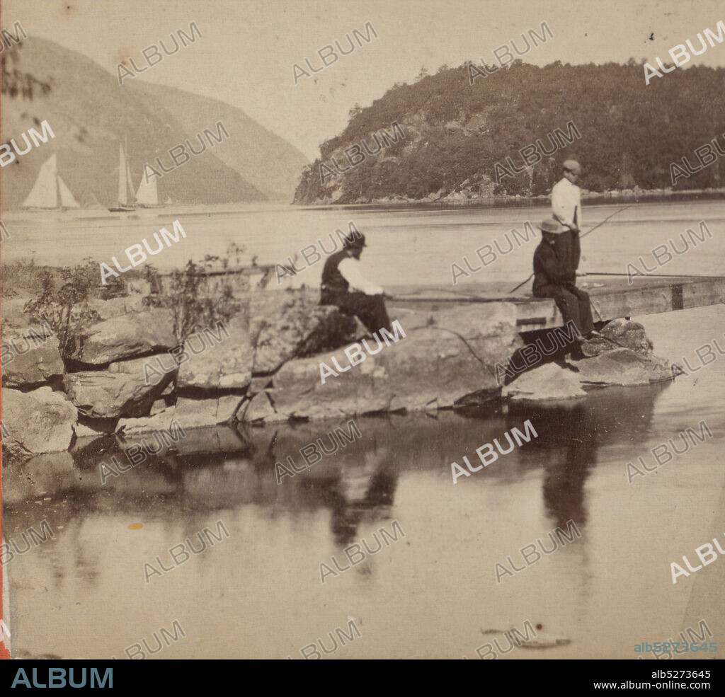 Looking up the Hudson River, from West Point., Soule, John P. (1827-1904), ca. 1855-ca. 1930, Fishing, New York (State), Hudson River Valley (N.Y. and N.J.), Hudson Highlands (N.Y.).
