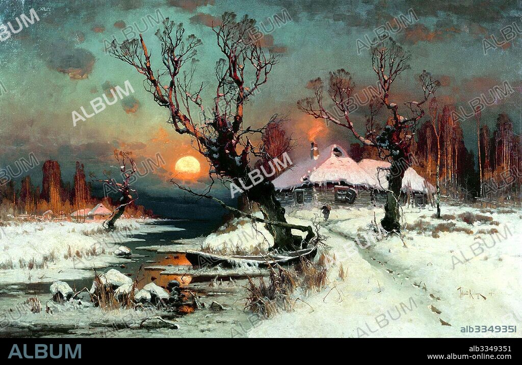 KLEVER, JULI JULIEVICH (JULIUS) VON, THE ELDER. Winter Sunset.