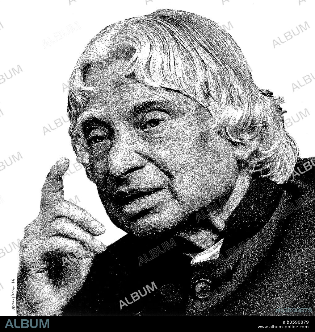 Dr, avul pakir jainulabdeen abdul kalam, drawing, india, asia.