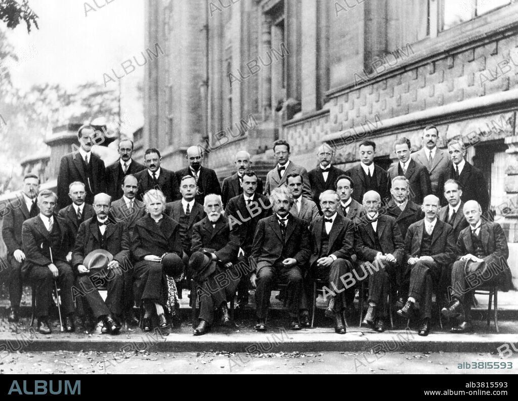 Editorial use only . The International Solvay Institutes for Physics and Chemistry in Brussels held the first world physics conference in 1911 and began to host them every three years. The most famous conference was the fifth conference on Electrons and Photons in 1927. Attendees included Marie Curie, Albert Einstein, Niels Bohr, and Werner Heisenberg, to name a few. Of the 29 attendees, 17 were current or future Nobel Prize winners.