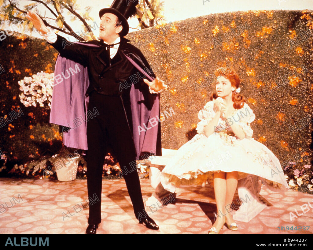 ANNETTE FUNICELLO and RAY BOLGER in BABES IN TOYLAND, 1961, directed by JACK DONOHUE. Copyright WALT DISNEY PRODUCTIONS.