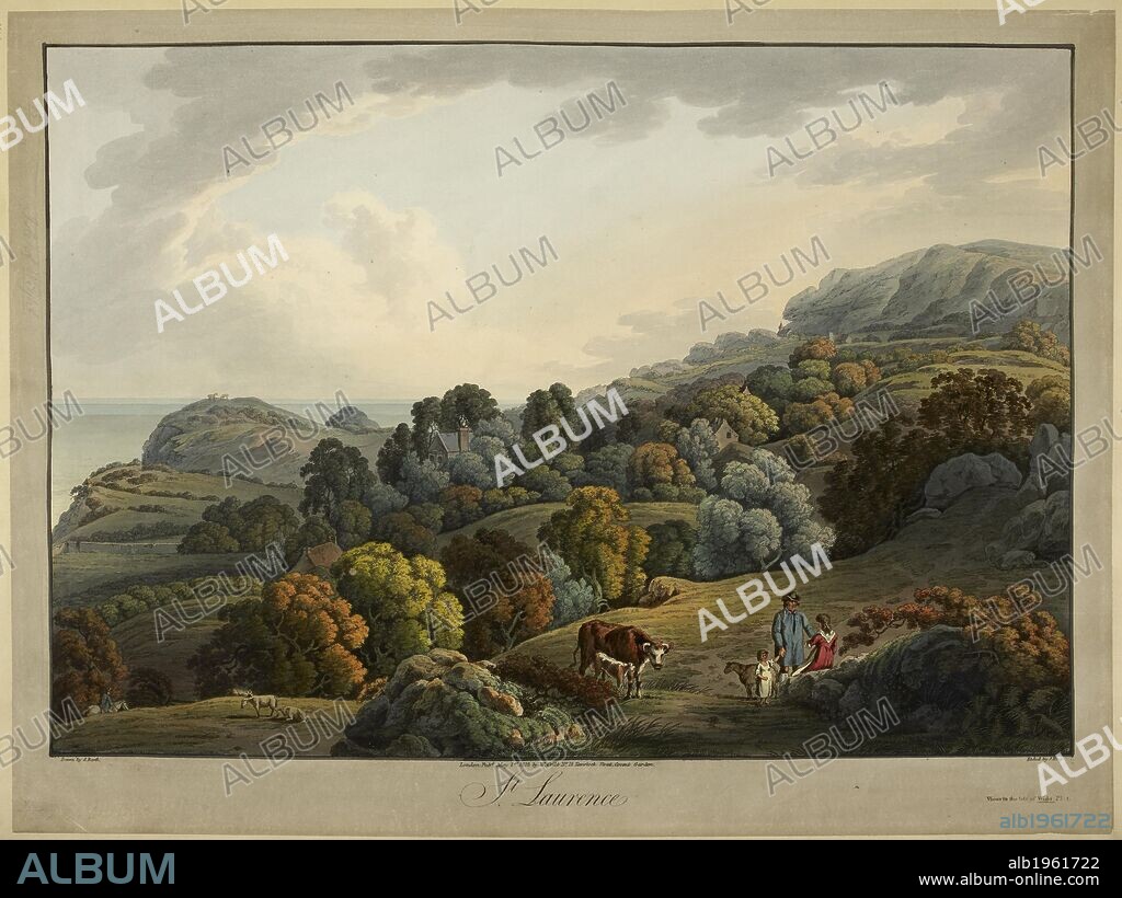 St. Lawrence. Coloured engraving. Landscape. Twelve Views in the Isle of Wight, by Walmsley; engraved by Cartwright, Hassell, Chesham, and Bluck. 1801 - 1810. Source: Maps K.Top.15.15.16a.