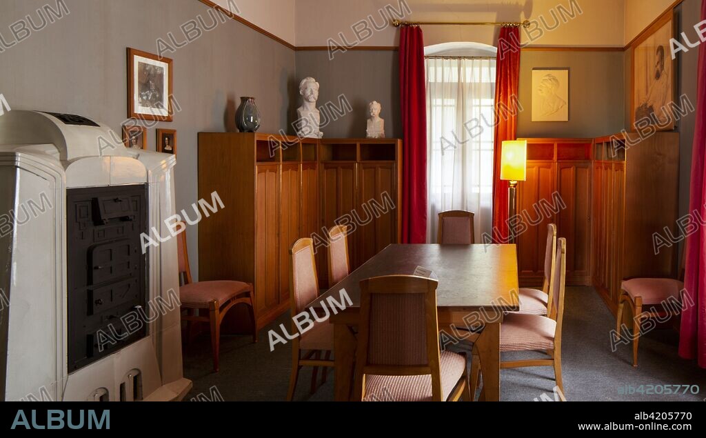 HENRY VAN DE VELDE. Nietzsche Archive, Humboldstrasse 36, Weimar, Germany, (1903), 2018.  Interior designed by Henry van der Velde, 1903. The Nietzsche Archive was founded in early 1894 by Elisabeth Forster-Nietzsche sister of Friedrich Nietzsche.