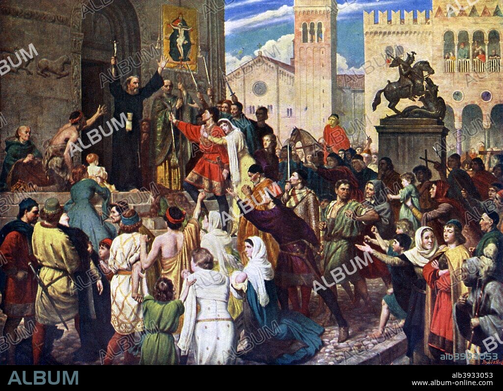'Peter the Hermit Preaching the First Crusade', (1926). From An Outline of Christianity, The Story of Our Civilisation, volume 2: Builders of the Church, edited by RG Parsons and AS Peake, published by the Waverley Book Club (London, 1926).