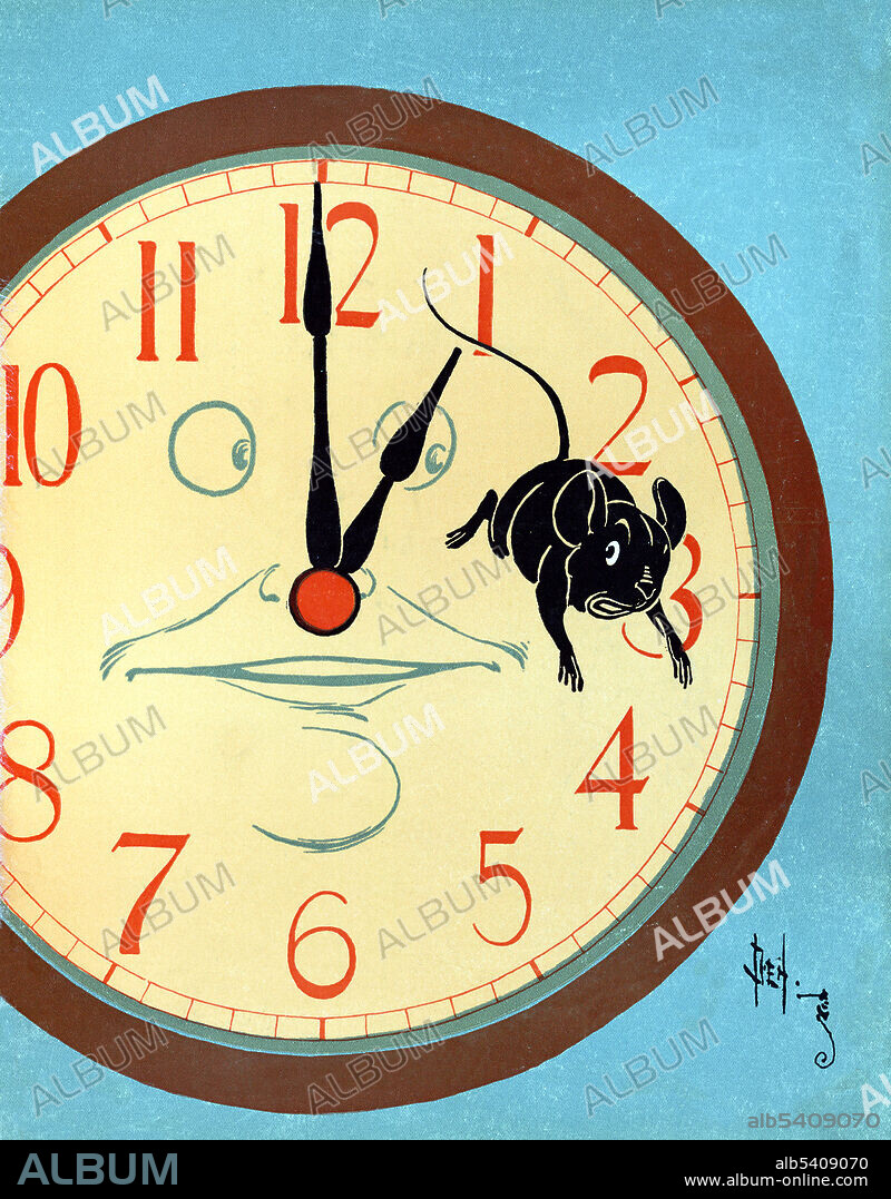 Hickory Dickory Dock is a popular English nursery rhyme. Hickory, dickory, dock. The mouse ran up the clock. The clock struck one, The mouse ran down, Hickory, dickory, dock  William Wallace Denslow (May 5, 1856 - March 29, 1915) was an American illustrator and caricaturist remembered for his work in collaboration with author L. Frank Baum, especially his illustrations of The Wonderful Wizard of Oz.  Denslow's Mother Goose: being the old familiar rhymes and jingles of Mother Goose by William Wallace Denslow, hand-lettered by Frederic William Goudy, 1901.