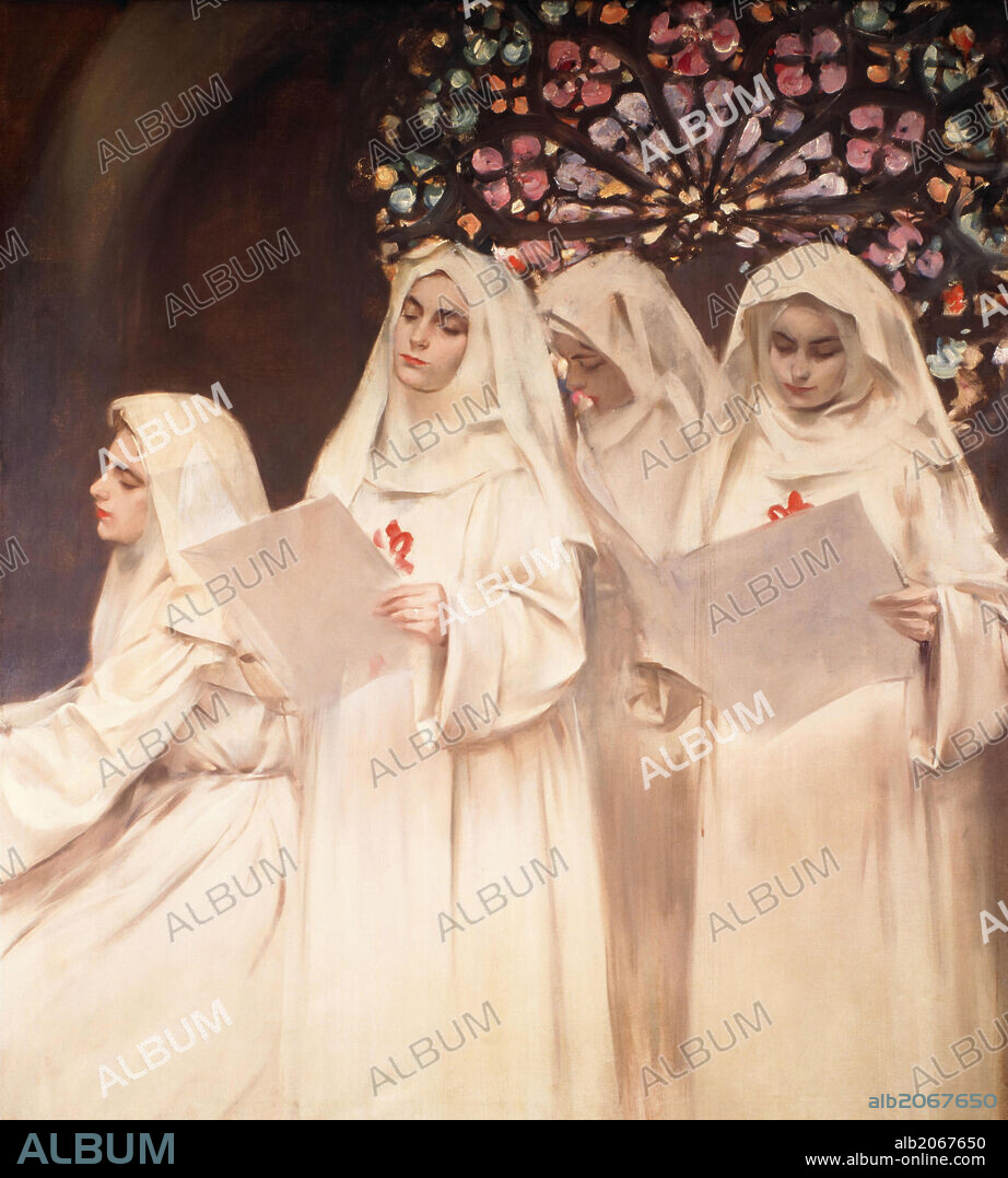 RAMÓN CASAS. Coro de monjas, 1901-1902. Óleo sobre tela. 144 x 129 cm.