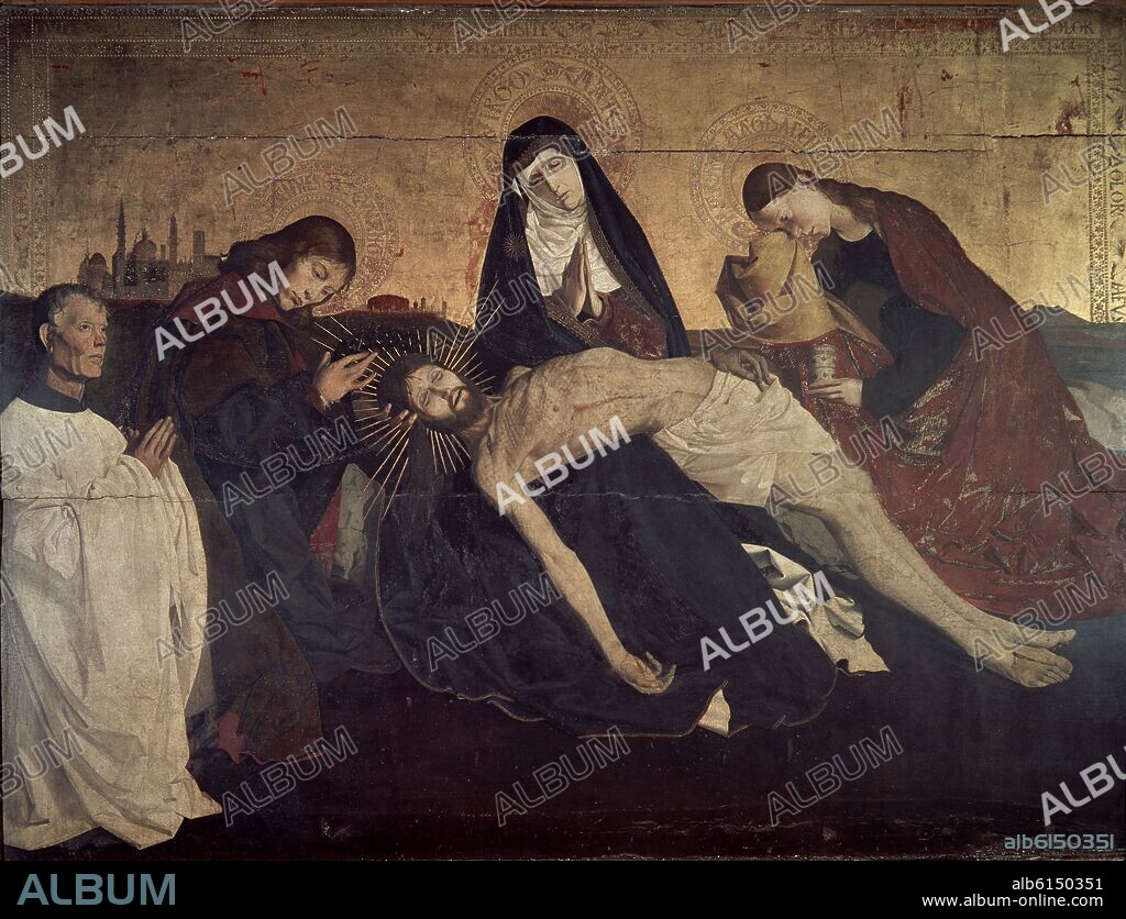 ENGUERRAND QUARTON. LA PIEDAD DE AVIGNON - HACIA 1450 - OLEO/TABLA - 163x218 cm.