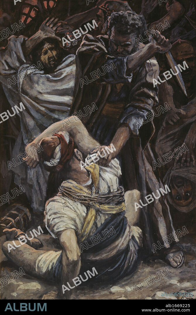 Peter Smites Off the Ear of Malchus  James Tissot (1836-1902/French).