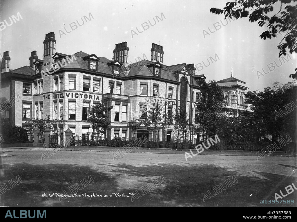 Hotel Victoria, New Brighton, Wallasey, Cheshire, 1890-1910. The Hotel Victoria which was built in the 1880s to cater for holidaymakers to the seaside resort of New Brighton.