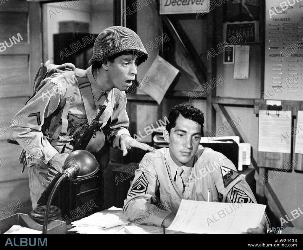 DEAN MARTIN and JERRY LEWIS in AT WAR WITH THE ARMY, 1950, directed by HAL WALKER. Copyright PARAMOUNT PICTURES.
