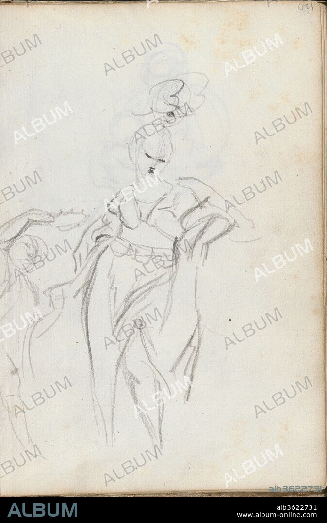 Diana (leaf in Italian Sketch Book, 1750-52). Artist: Sir Joshua Reynolds (British, Plympton 1723-1792 London). Dimensions: sheet: 7 3/8 x 5 1/8 in. (18.8 x 13 cm). Date: 1750-52.