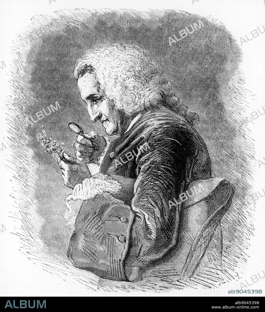 Bernard de Jussieu (1699-1777), French botanist. A member of the family of distinguished botanists, he was director of the gardens at the Trianon, Versailles. From 'The Vegetable World', by Louis Figuier. (London, c1880). Engraving.