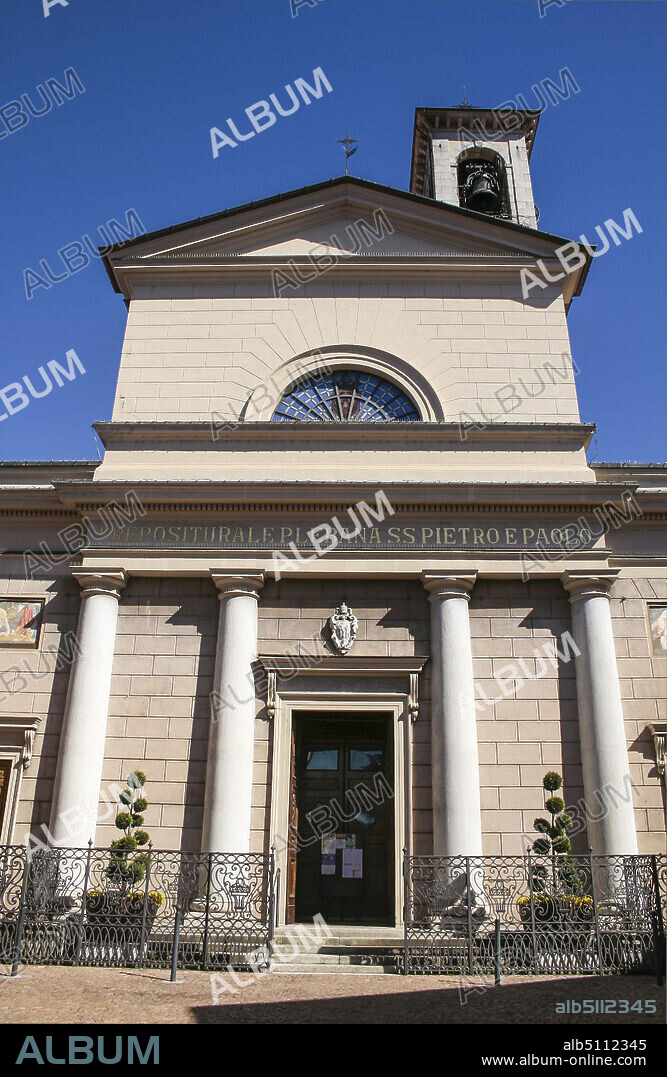 Luino, Province of Varese, region Lombardy, Lake Maggiore (Lago Maggiore). Chiesa Prepositurale S.S. Pietro e Paolo (Prepositural Church S.S. Peter and Paul), 1840, architect Natale Pugnetti.