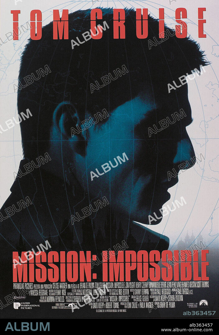 Poster de MISION IMPOSIBLE, 1996 (MISSION: IMPOSSIBLE), dirigida por BRIAN DE PALMA. Copyright PARAMOUNT PICTURES.