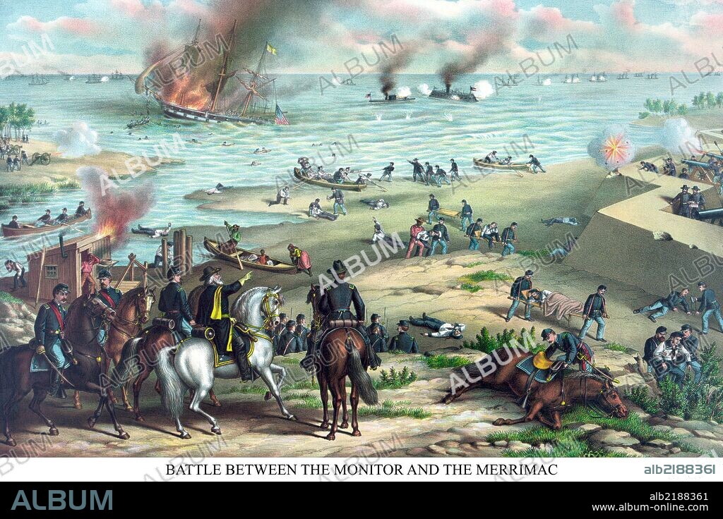 The Battle of Hampton Roads, often called the Battle of Monitor and Merrimack, was a naval battle of the American Civil War, famous for being the first fight between two ironclads, the USS Monitor and the CSS Virginia (the latter rebuilt from the burned-out hull of the USS Merrimack). The principal confrontations took place on March 8 and 9, 1862, off Sewell's Point, a narrow place near the mouth of Hampton Roads, Virginia. The naval confrontations spanned two days. The first day saw Virginia wreak havoc on the wooden Union ships blockading the harbor. However, on the second day Monitor arrived and initiated the famous duel of the ironclads. The battle, though inconclusive, received worldwide publicity. After the battle, it was clear that ironclad ships were the future of naval warfare.