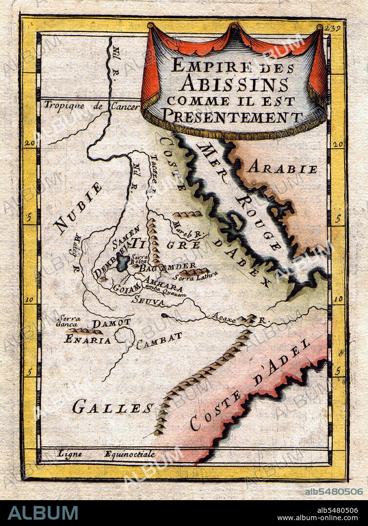 A French map of the Red Sea and East African Coast dated 1683 and showing parts of Arabia, Nubia, Sudan, South Sudan, Somalia and East Africa.
