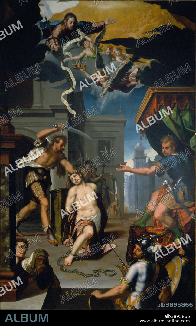 BALTASAR DE ECHAVE ORIO. El martirio de san Aproniano / The Martyrdom of Saint Apronianus. Date/Period: 1612. Painting. Oil on canvas. Height: 4,070 mm (13.35 ft); Width: 2,555 mm (100.59 in).