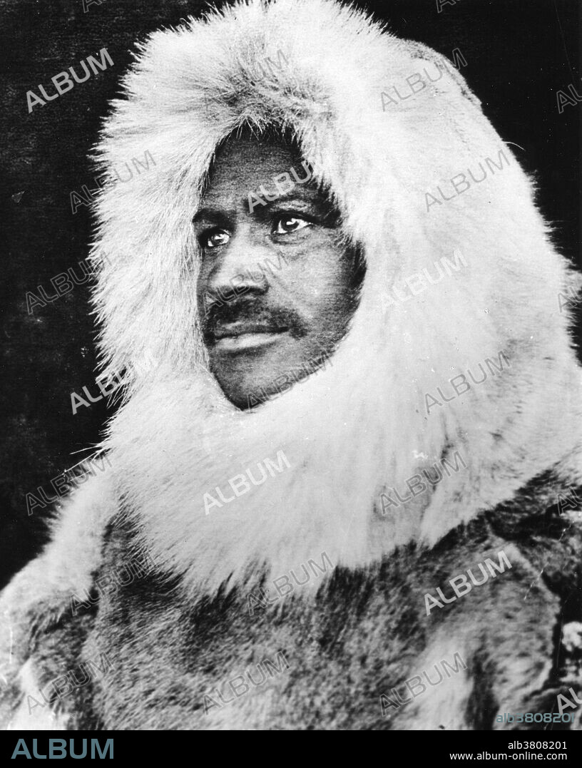 Matthew Alexander Henson (August 8, 1866 - March 9, 1955) was an African-American explorer. At the age of twelve he went to sea as a cabin boy, educating himself and becoming a skilled navigator. He met Commander Peary in 1887 and joined him on an expedition to Nicaragua. Impressed with Henson's seamanship, Peary recruited him. They made many trips together, including Arctic voyages in which Henson traded with the Inuit, mastered their language, built sleds, and trained dog teams. In 1909, Peary mounted his eighth attempt to reach the North Pole, selecting Henson to be one of the team of six who would make the final run to the Pole. He sent Henson on ahead as a scout. "I was in the lead that had overshot the mark a couple of miles. We went back then and I could see that my footprints were the first at the spot." Henson then proceeded to plant the American flag. Although Admiral Peary received many honors, Henson was largely ignored and spent most of the next thirty years working as a clerk in a federal customs house in New York. In 1944 Congress awarded him a duplicate of the silver medal given to Peary. He died in 1955 at the age of 88.