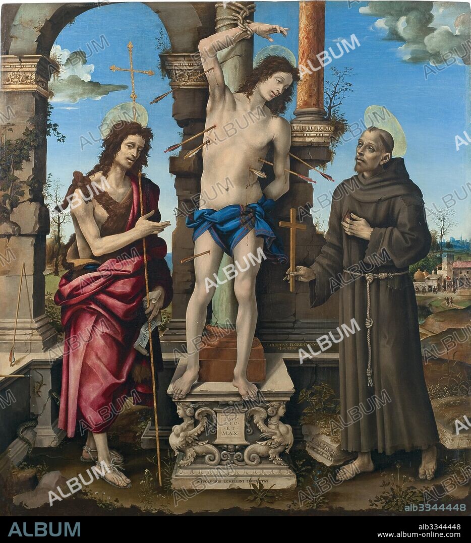 FILIPPINO LIPPI. The Saints Sebastian, John the Baptist and Francis of Assisi.