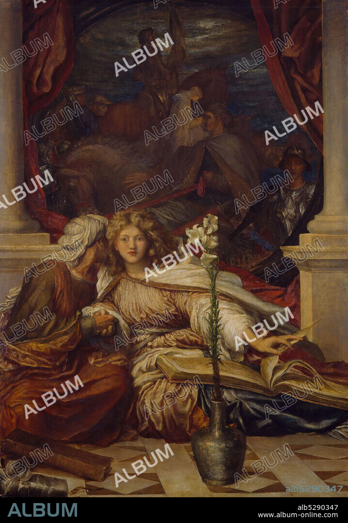 GEORGE FREDERICK WATTS. Britomart, 1877-78. The subject is taken from Edmund Spenser's epic poem, 'Faerie Queen'.