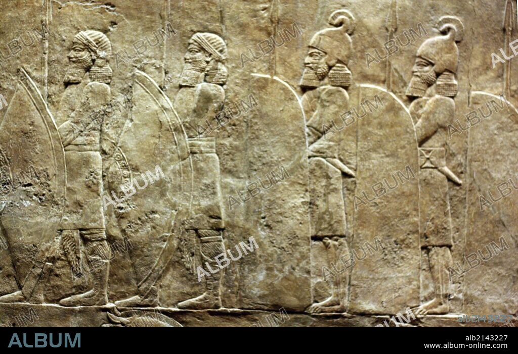 Assyrian wall, circa 645-635 BC. From the North Palace in Nineveh. (Photo by: Universal History Archive/UIG via Getty Images).