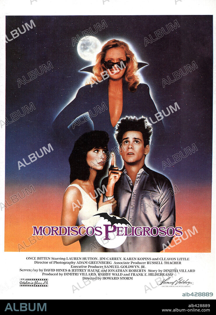 Poster de MORDISCOS PELIGROSOS, 1985 (ONCE BITTEN), dirigida por HOWARD STORM. Copyright SAMUEL GOLDWYN COMPANY.
