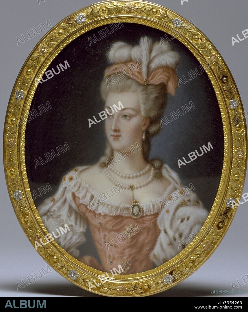 ANNE VALLAYER-COSTER. Portrait of Queen Marie Antoinette of France (1755-1793).