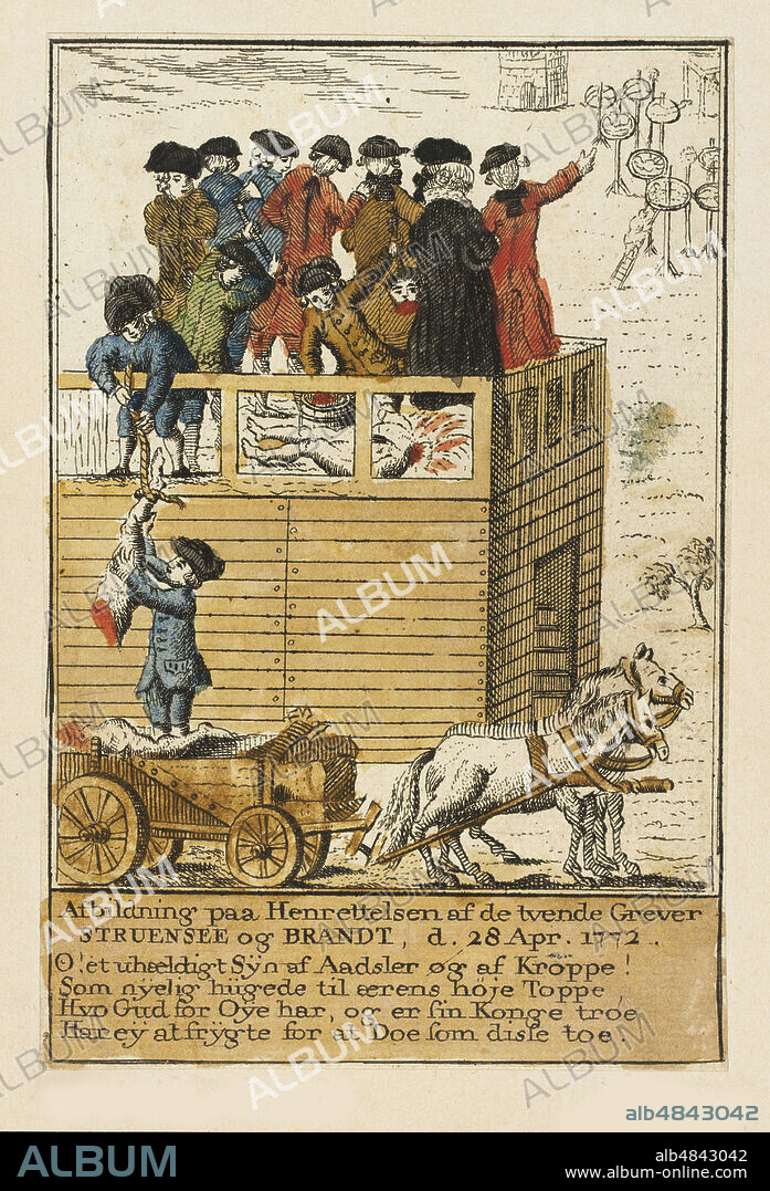 ANONYMOUS. The execution of the counts Enevold Brandt and Johann Friedrich Struensee on April 28, 1772.
