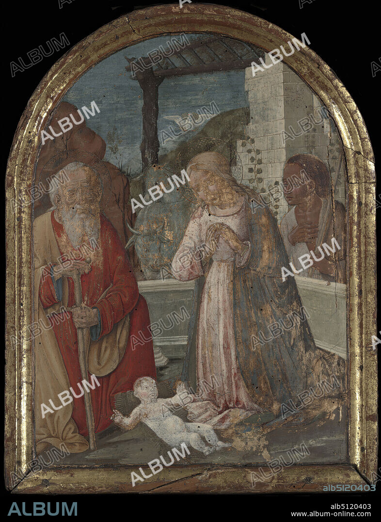 Artist: Girolamo di Benvenuto, Italian, Siena, 14701524, The Nativity, ca. 1510, Egg tempera on panel, 59.7 × 45.4 × 4.4 cm (23 1/2 × 17 7/8 × 1 3/4 in.), Made in Siena, Italy, Italian, Siena, 16th century, Paintings.
