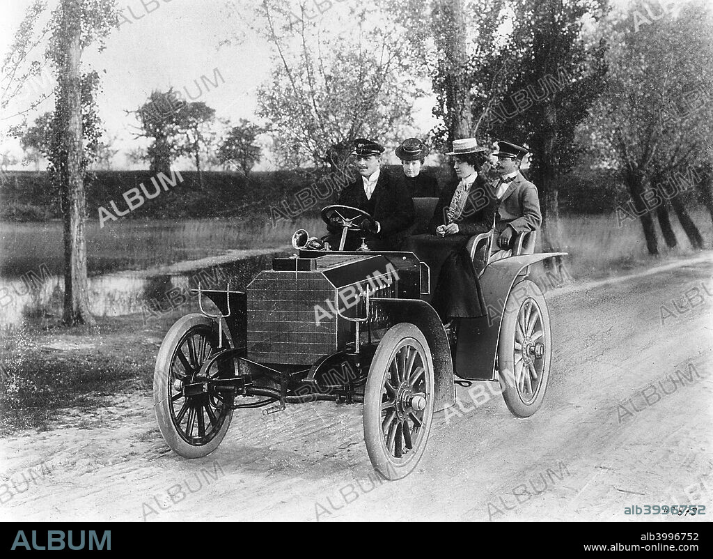 Mercedes 35 hp motor car, 1901. Designed by Wilhelm Maybach and manufactured by the Daimler Motoren Gesellschaft of Cannstatt, Germany, these cars marked a great leap forward in design, and were very successful in early motor racing events. The Mercedes name arose when Emil Jellinek, an Austrian-born businessman, ordered 36 cars from Daimler in 1900. He stipulated two conditions; that he be the sole agent in Austria-Hungary, France and America, and that the cars be given the name Mercedes, after his daughter. He himself had used the name as a pseudonym when entering motor races. The name caught on, and the company began to use it for all their cars, registering it as a trademark in 1902.
