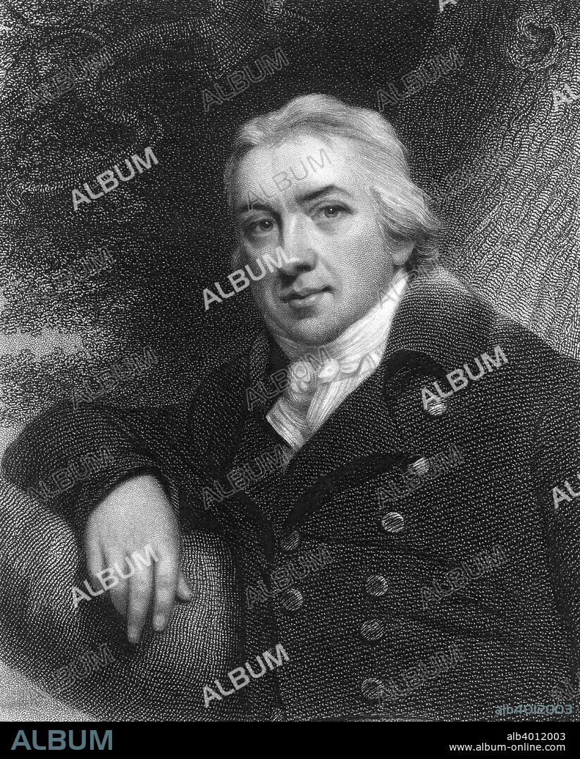 Edward Jenner, English physician, 1837. Edward Jenner (1749-1823) practiced as a country doctor in his native Gloucestershire. He noted immunity to smallpox was given by cow-pox. In 1796 he vaccinated James Phipps a number of times with pus from cow-pox pustules on a dairy maid. He then inoculated him with smallpox. The boy was ill for a few days, then recovered. From The Gallery of Portraits by Charles Knight. (London, 1837).