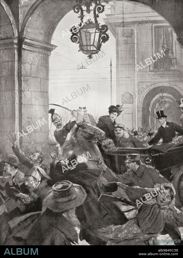 The assassination of King Carlos I of Portugal and his son LuÃƒÂ­s Filipe in 1908 by Alfredo Costa and Manuel BuiÃƒÂ§a, two members of a revolutionary society called the CarbonÃƒÂ¡ria. Dom Carlos I of Portugal aka the Diplomat or the Martyr, 1863 Ã¢â‚¬â€œ 1908. King of Portugal and the Algarves. D. LuÃƒÂ­s Filipe, Prince Royal of Portugal, Duke of Braganza, 1887 Ã¢â‚¬â€œ 1908. From Hutchinson's History of the Nations, published 1915.