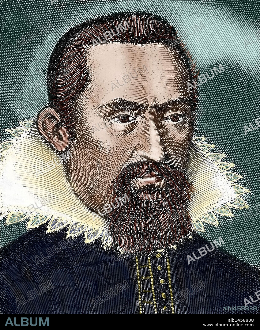 Kepler, Johannes (1571-1630) German mathematician and astronomer. Considered the founder of modern astronomy. Colored engraving.