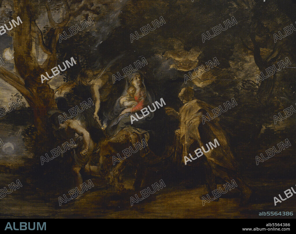 PETER PAUL RUBENS (1577-1640). FLEMISH ARTIST.. Peter Paul Rubens (1577-1640). Baroque painter of the Flemish school. Flight into Egypt, ca. 1630-1632. Oil on wood. Calouste Gulbenkian Museum. Lisbon, Portugal.