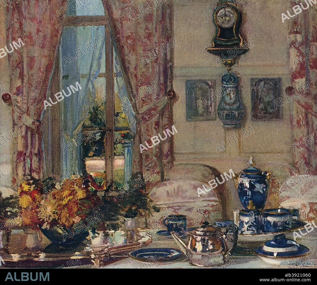 JACQUES-ÉMILE BLANCHE. 'The dining-Room at Offranville', c1909. 'From The Studio Volume 47. [London Offices of the Studio, London, 1909].