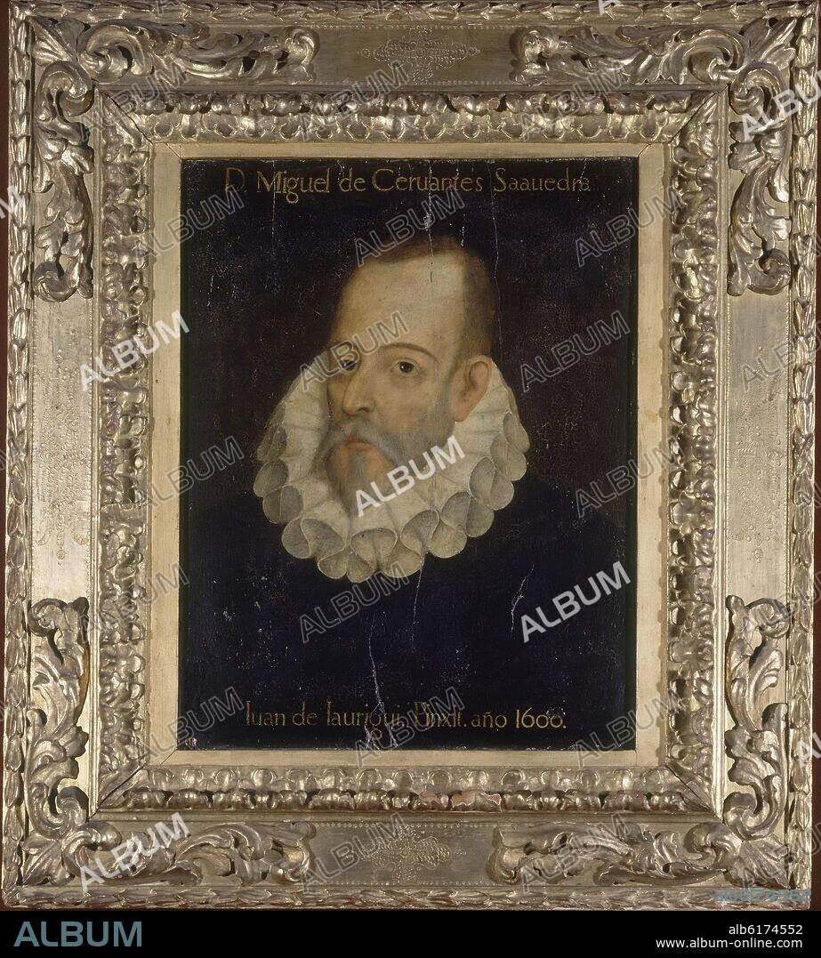 JUAN DE JAUREGUI. RETRATO DE MIGUEL DE CERVANTES SAAVEDRA/ 1600/ O/L- CON MARCO.