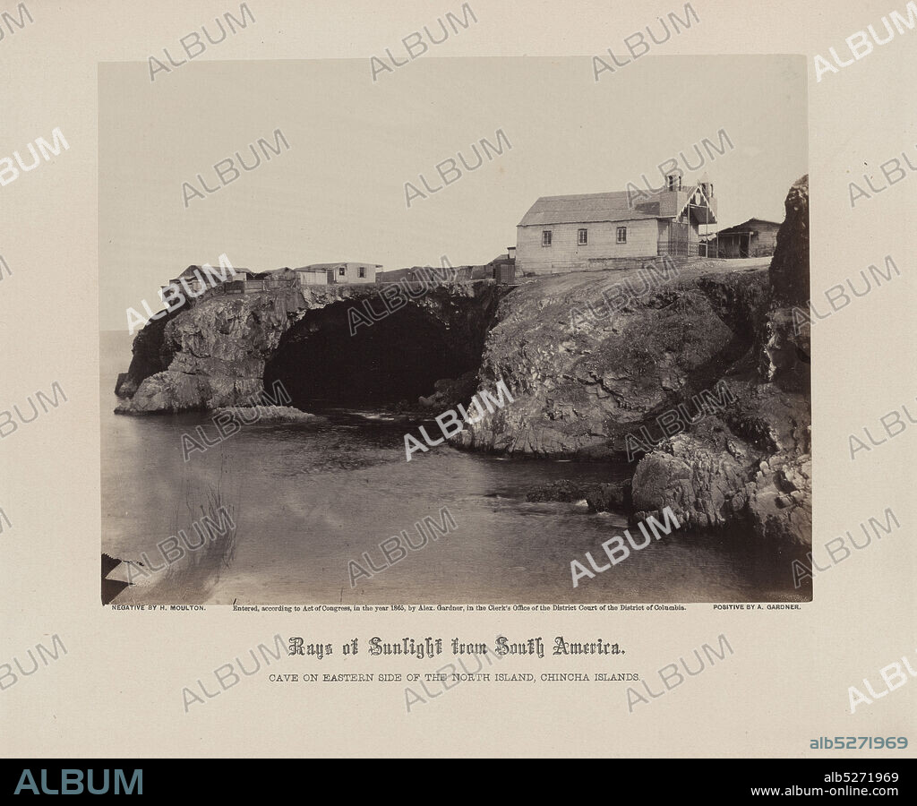 Cave on eastern side of the North Island, Chincha Islands, still image, Photographs, 1865, Gardner, Alexander, 1821-1882, Moulton, Henry de Witt, 1828-1893.