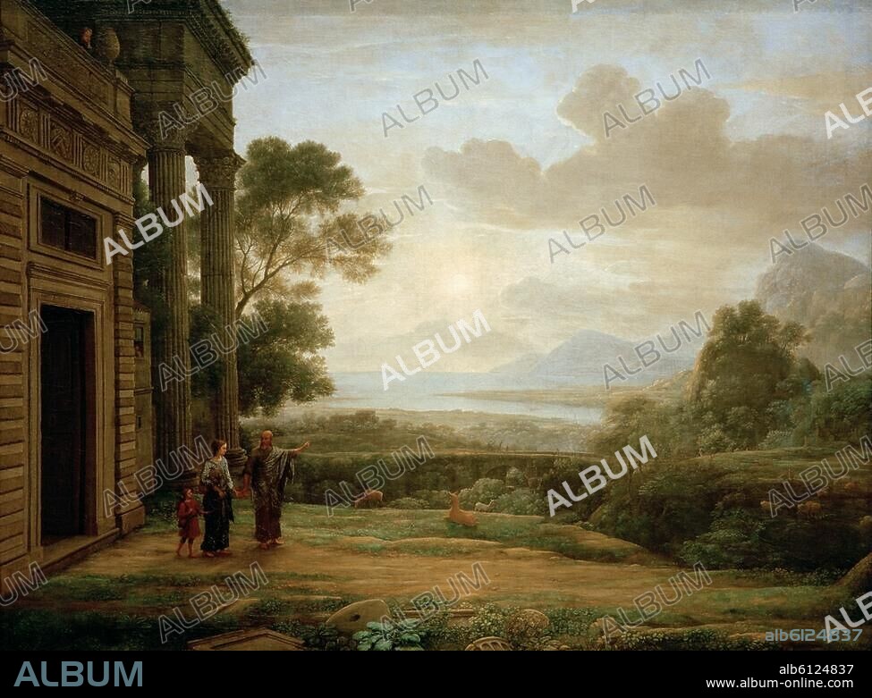 Lorrain, Claude, eigentl. Claude Gellée. 1600-1682. "Die Verstoßung der Hagar", 1668. (1. Mose 21,9-21). Öl auf Leinwand, 106,5 × 140,3 cm. Inv. Nr. 604.