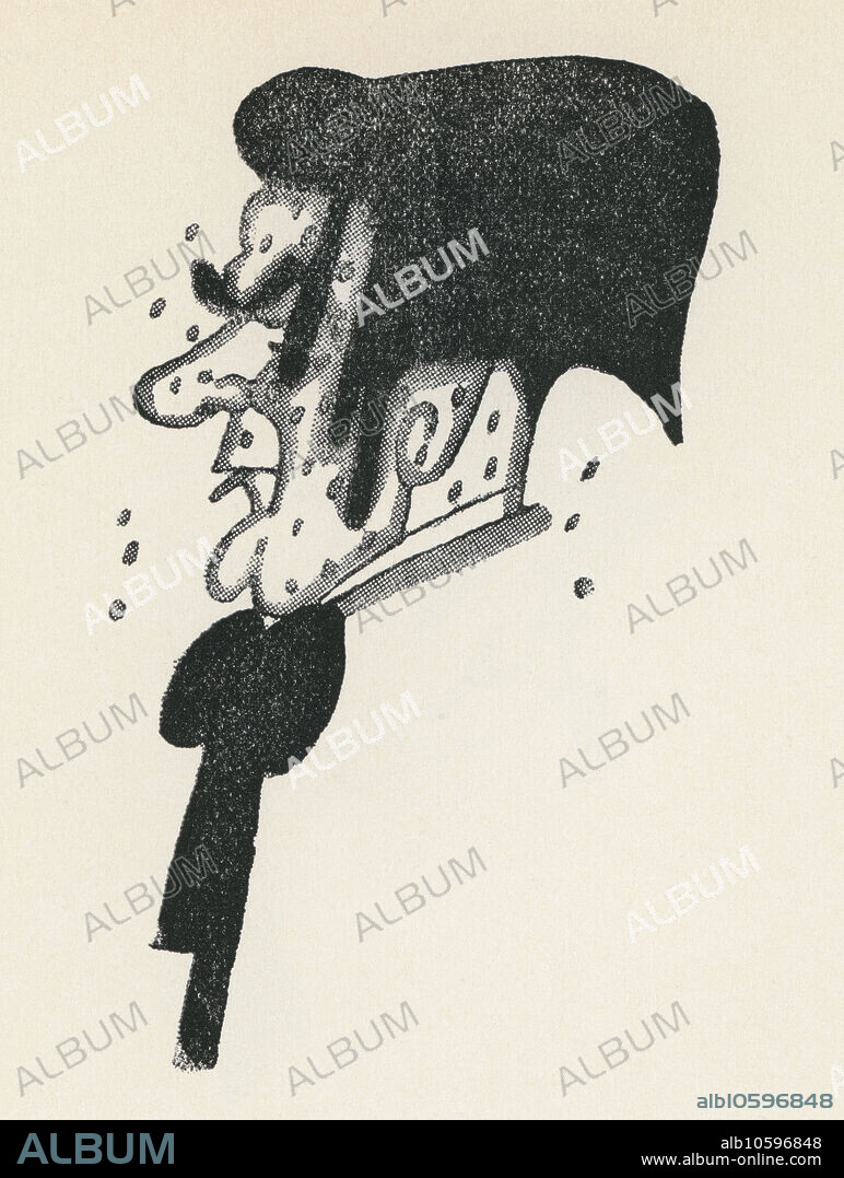 JAUME PASSARELL RIBÓ. Francesc Costa Carrera (1891-1959), violinista y profesor de música catalán. Caricatura de Jaume Passarell. Año 1930.