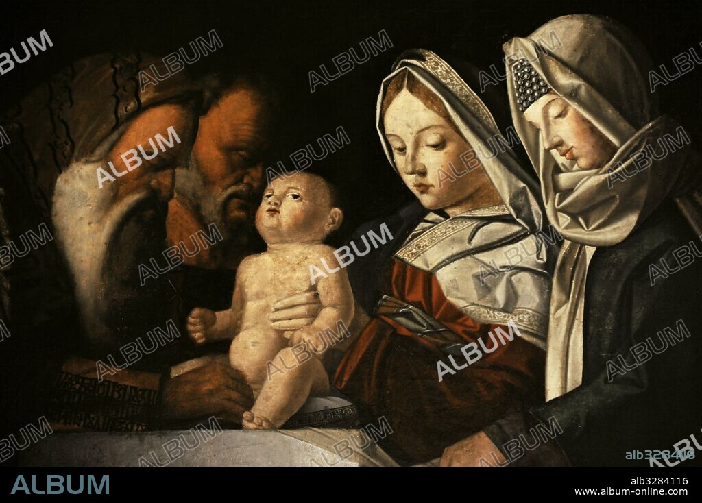 Giovanni Bellini, llamado Il Giambellino (1432-1516). Pintor italiano renacenista. Circuncisión, hacia 1500. Detalle. Colección Borbón. Museo de Capodimonte. Nápoles. Italia.