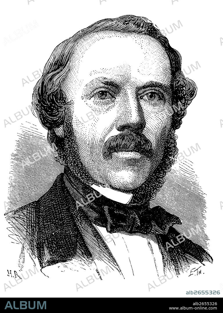 Henry Tracey Coxwell (1819-1900), aeronauta inglés. Grabado de 1873.