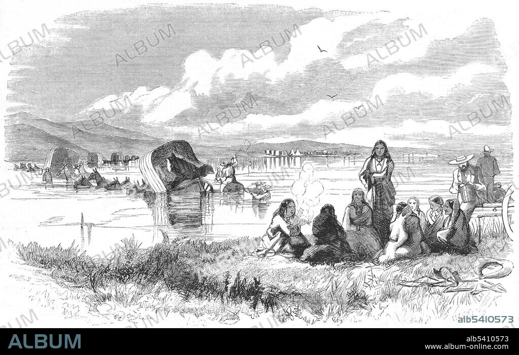Colorado Gold Rush, Wagon Train and Native Americans, 1859