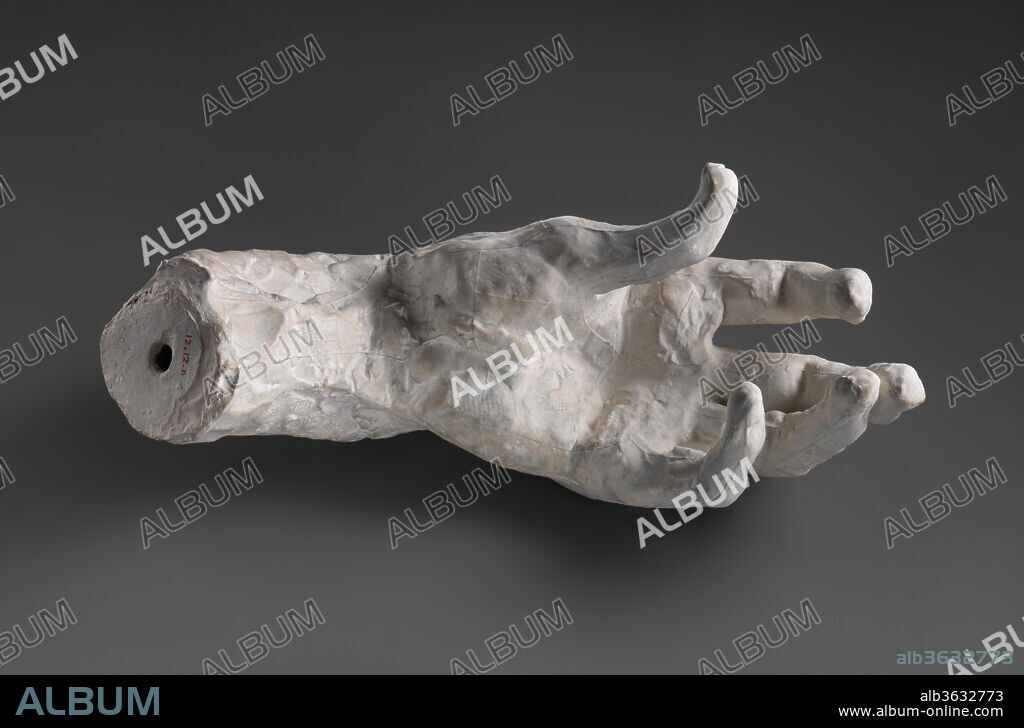 Study of a Hand. Artist: Auguste Rodin (French, Paris 1840-1917 Meudon). Culture: French. Dimensions: Length: 13 1/2 in. (34.3 cm). Date: modeled ca. 1885, cast before 1912.
In the 1880s Rodin began to subtract parts from completed figures in order to focus on the expressive capacity of fragments. Cast from a full-scale study for The Burghers of Calais, this hand suggests the eloquent emotional complexion of the whole.