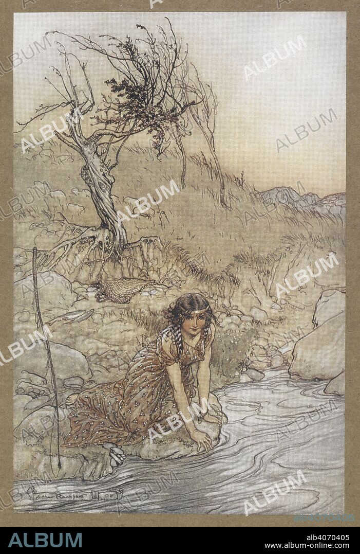 WILLIAM SHAKESPEARE. Hermia.'  A scene from 'A Midsummer Night's Dream.  . A Midsummer Night's Dream ... With illustrations by Arthur Rackham. London : William Heinemann, 1908. Source: Cup.410.bb.55, facing page 6.