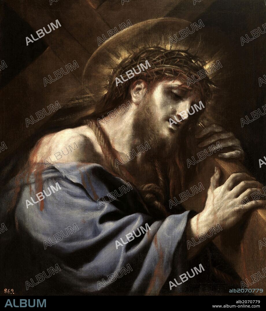 Luca Giordano / 'Cristo con la Cruz a cuestas', Hacia 1697, Escuela Italiana, Óleo sobre Lienzo, 77 cm x 71 cm, P00174.