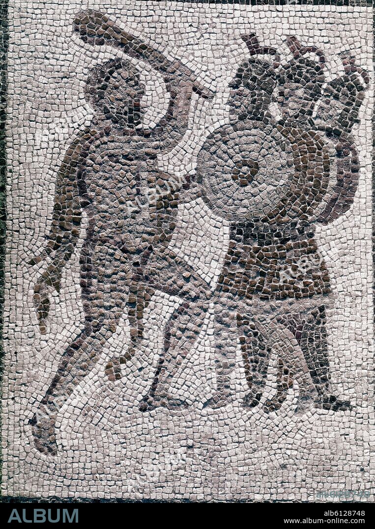DT MOSAICO DE HERCULES-LIRIA CON SOLDADO ROMANO.