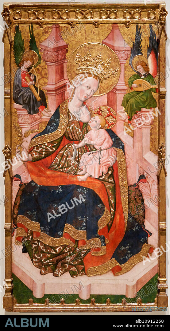 Segon Mestre d'Estopanyà, Mare de Déu de la Llet, Cap a 1450, National Museum of Catalan Art, Museu Nacional d'Art de Catalunya, MNAC, Barcelona, Spain, Europe.
