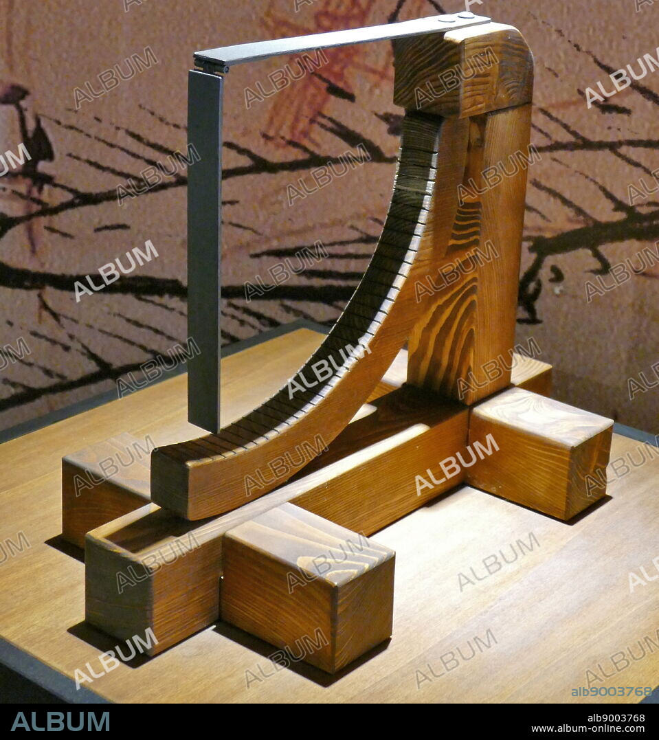Model of an Anemometer, used to identify wind speed; based on a drawing by Leonardo da Vinci (1452-1519), Italian artist and polymath; Codex Arundel folio 249 v.